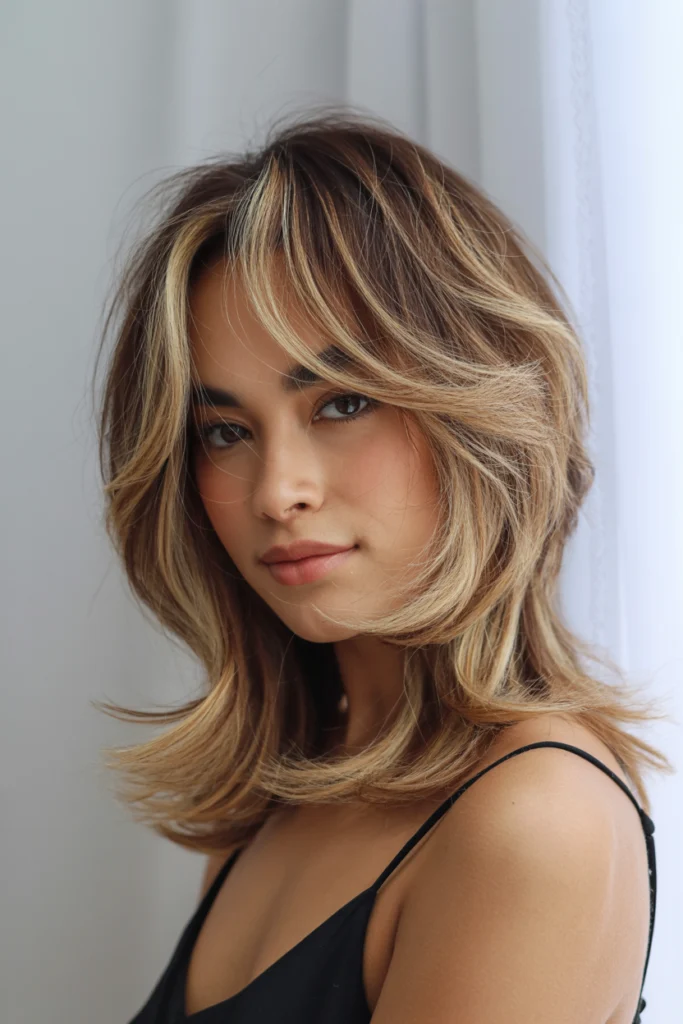 15 Wolf Cut with Curtain Bangs Ideas for Your Next Hair Transformation 2 Wolf Cut with Curtain Bangs