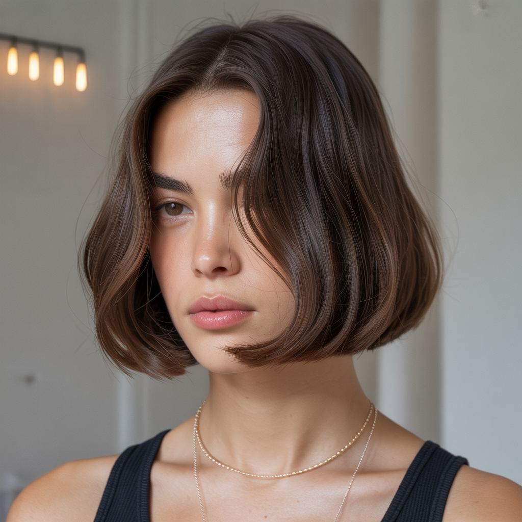The sleek bob with micro-bend