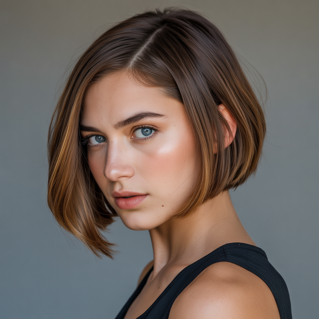 Angled Bob with Side Part