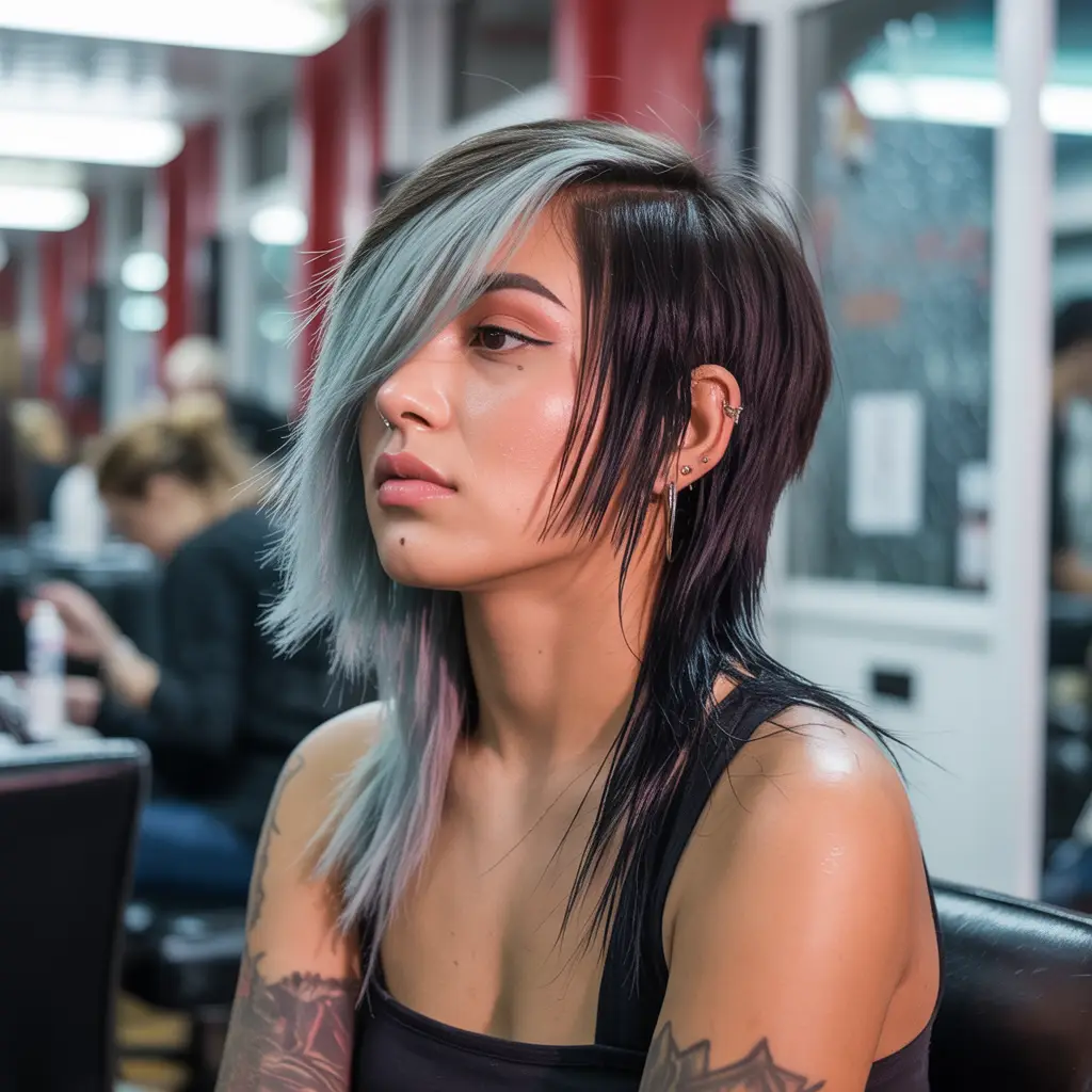 Asymmetrical Emo Shag Cut