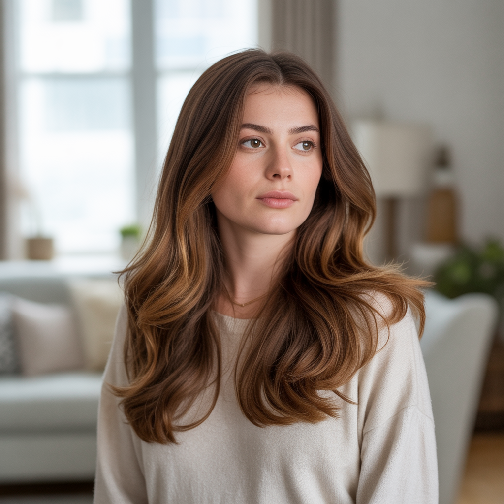 Caramel Highlights Brown Hair