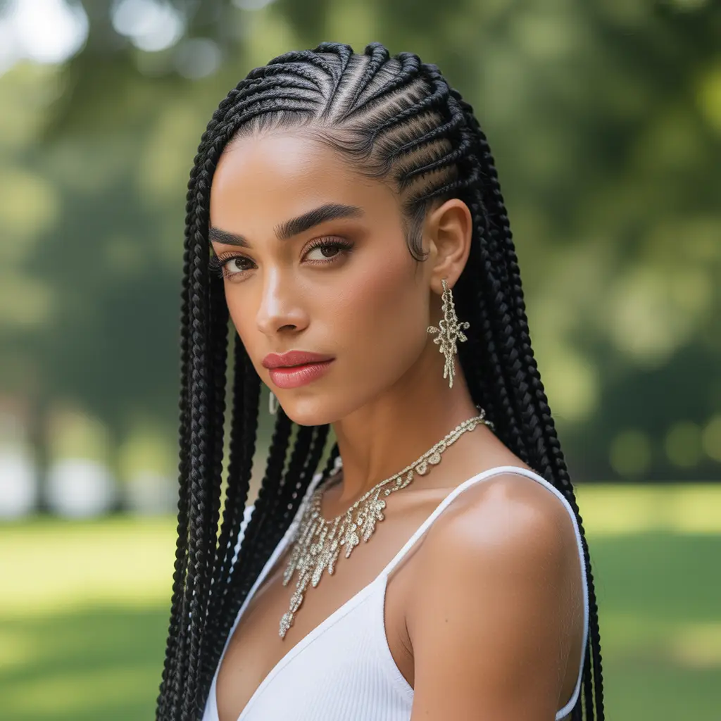 Classic Long Goddess Cornrows