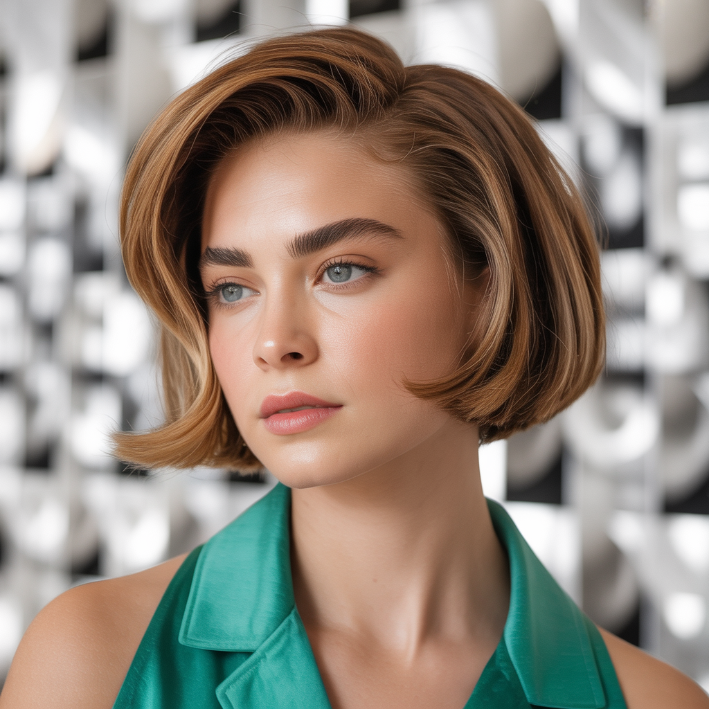 Cropped Bob with Volume at the Crown
