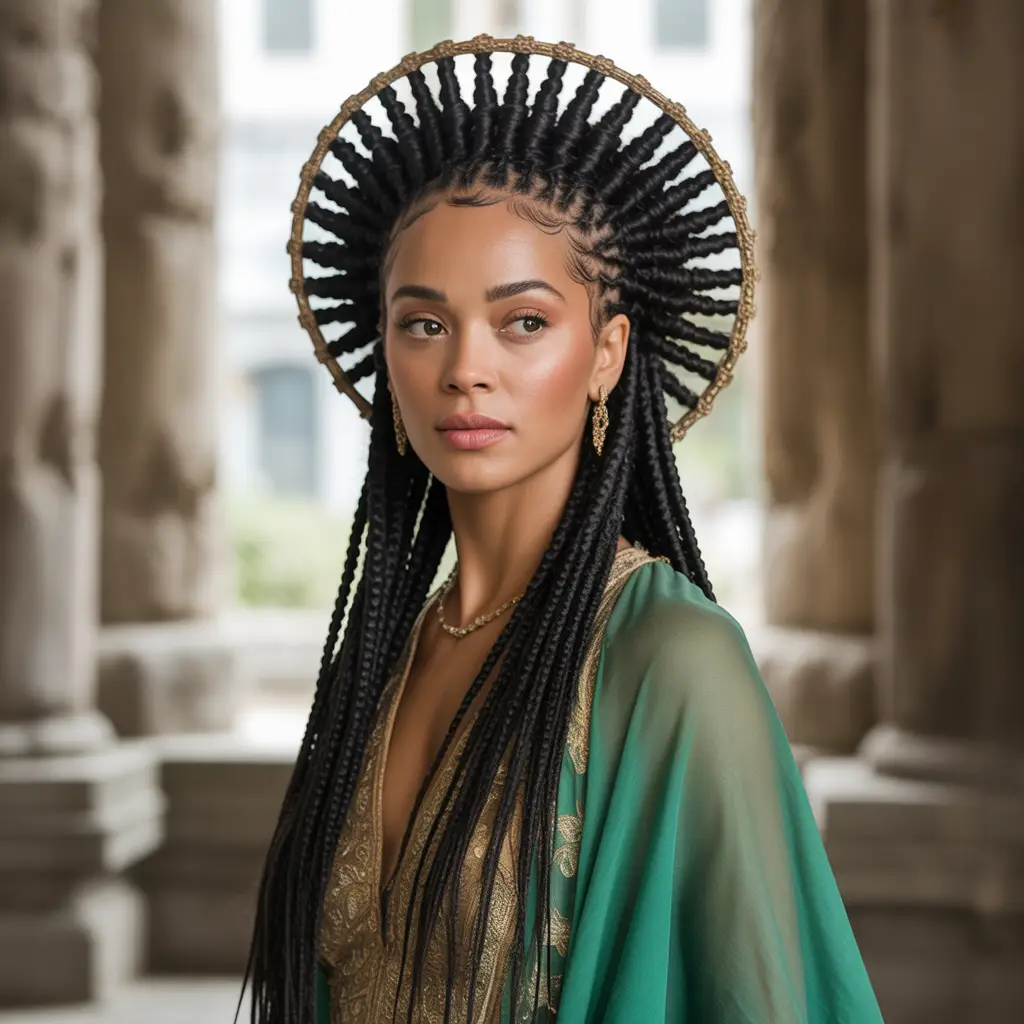 Crown-Inspired Goddess Cornrows