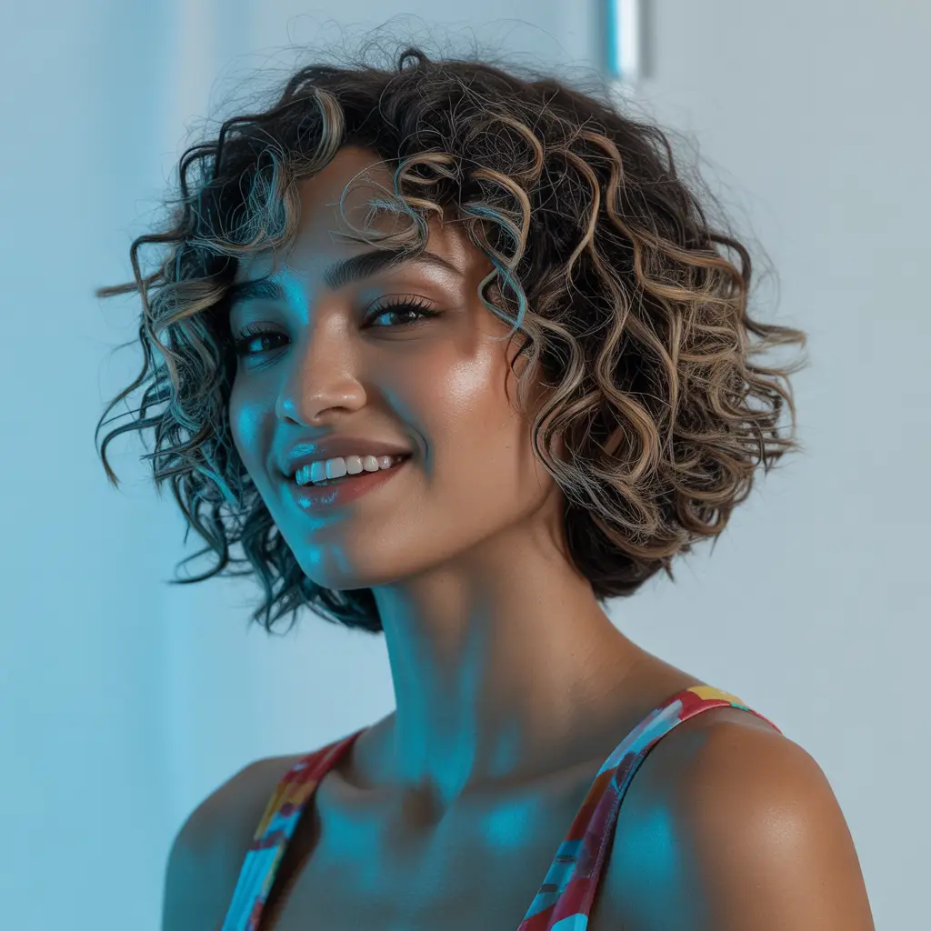 Curly Bob Ear Length Haircuts