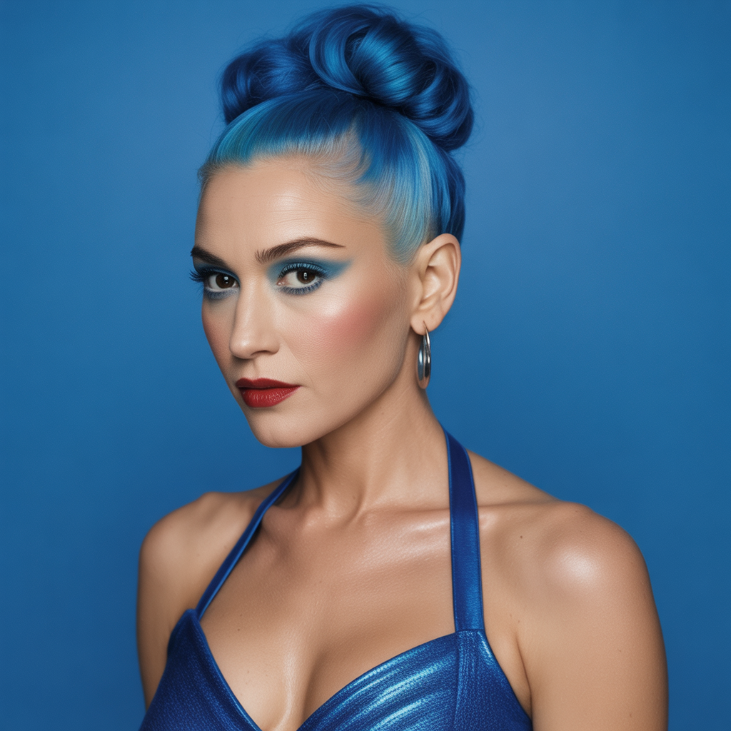 Gwen Stefani’s Blue Bun Phase
