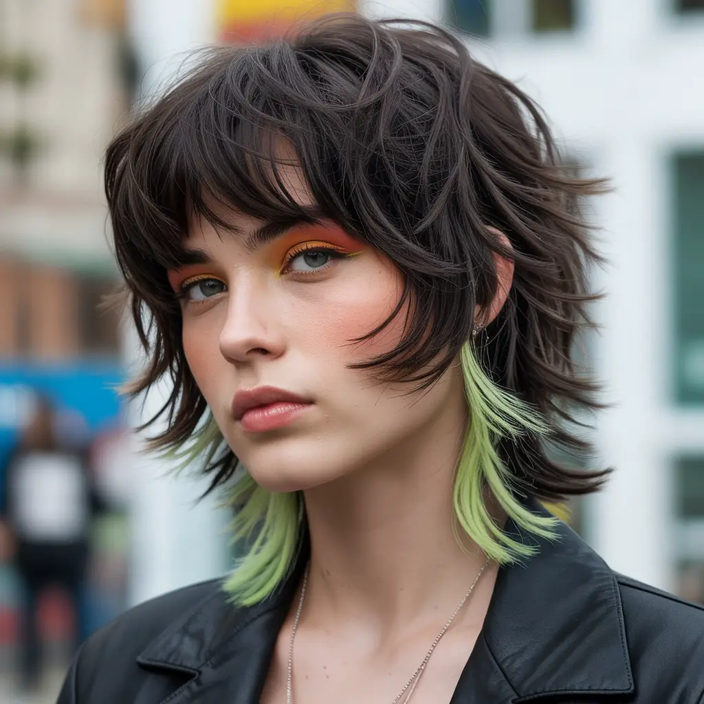 Layered Emo Shag with Hidden Highlights