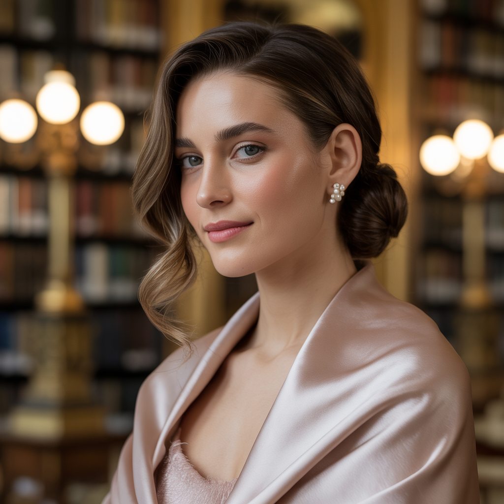 Loose Chignon with Stray Strands