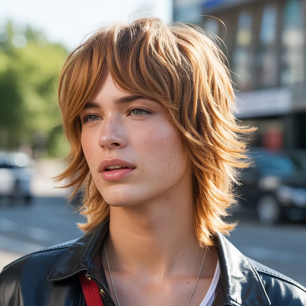 Medium-Length Emo Shag with Layered Texture