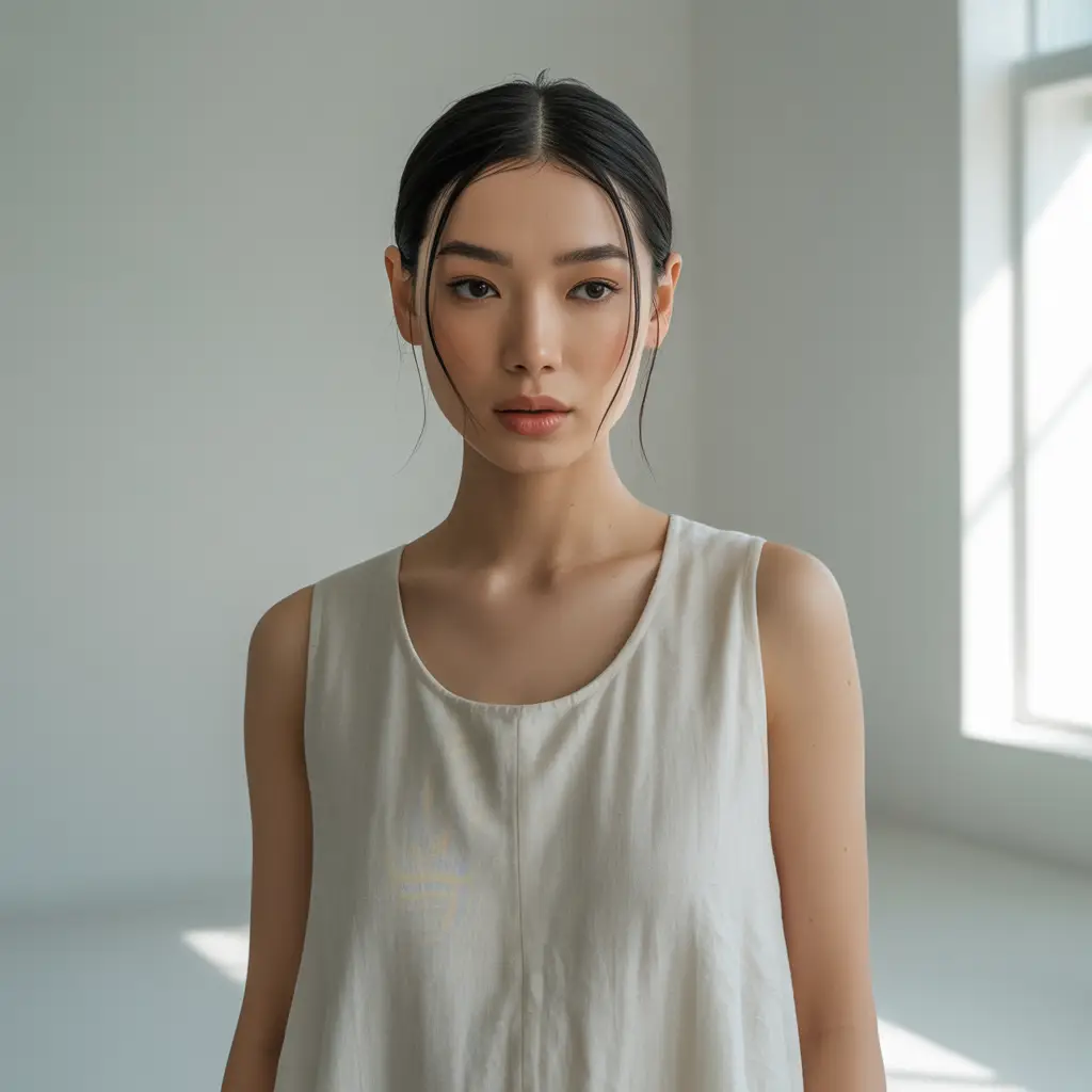 Minimalist Tucked Hair Look