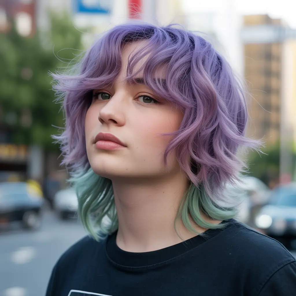 Pastel Emo Shag with Soft Colors