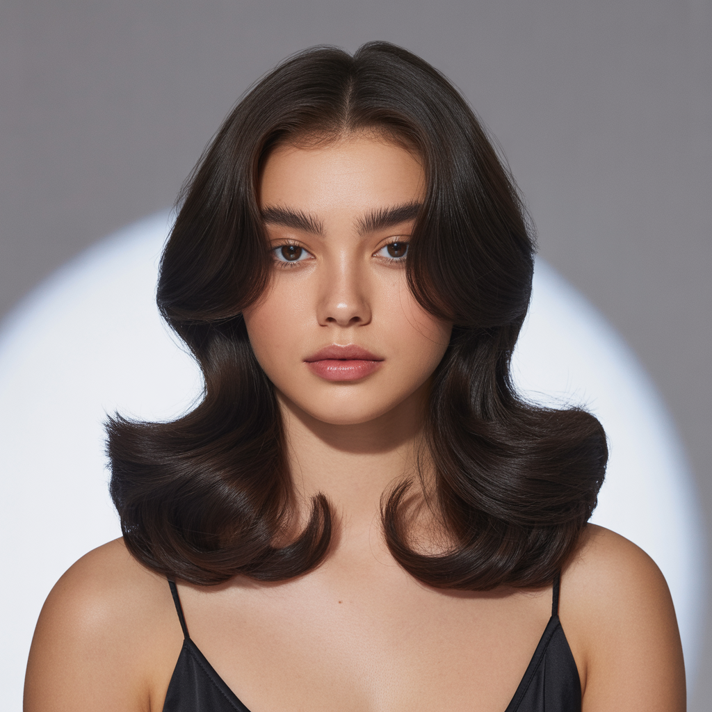 90s Blowout: 13 Best Fresh Ideas to Style the Classic Look 2 The Sleek Center-Part Blowout