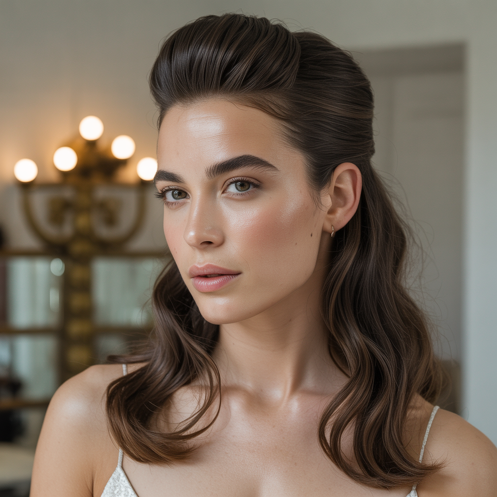 The Brunette Half-Up Style