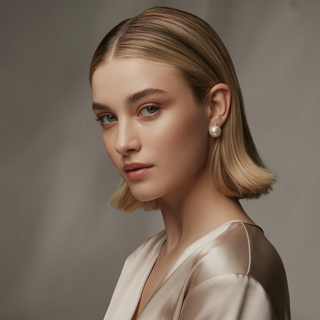 Tucked-Behind-Ear Straight Hair