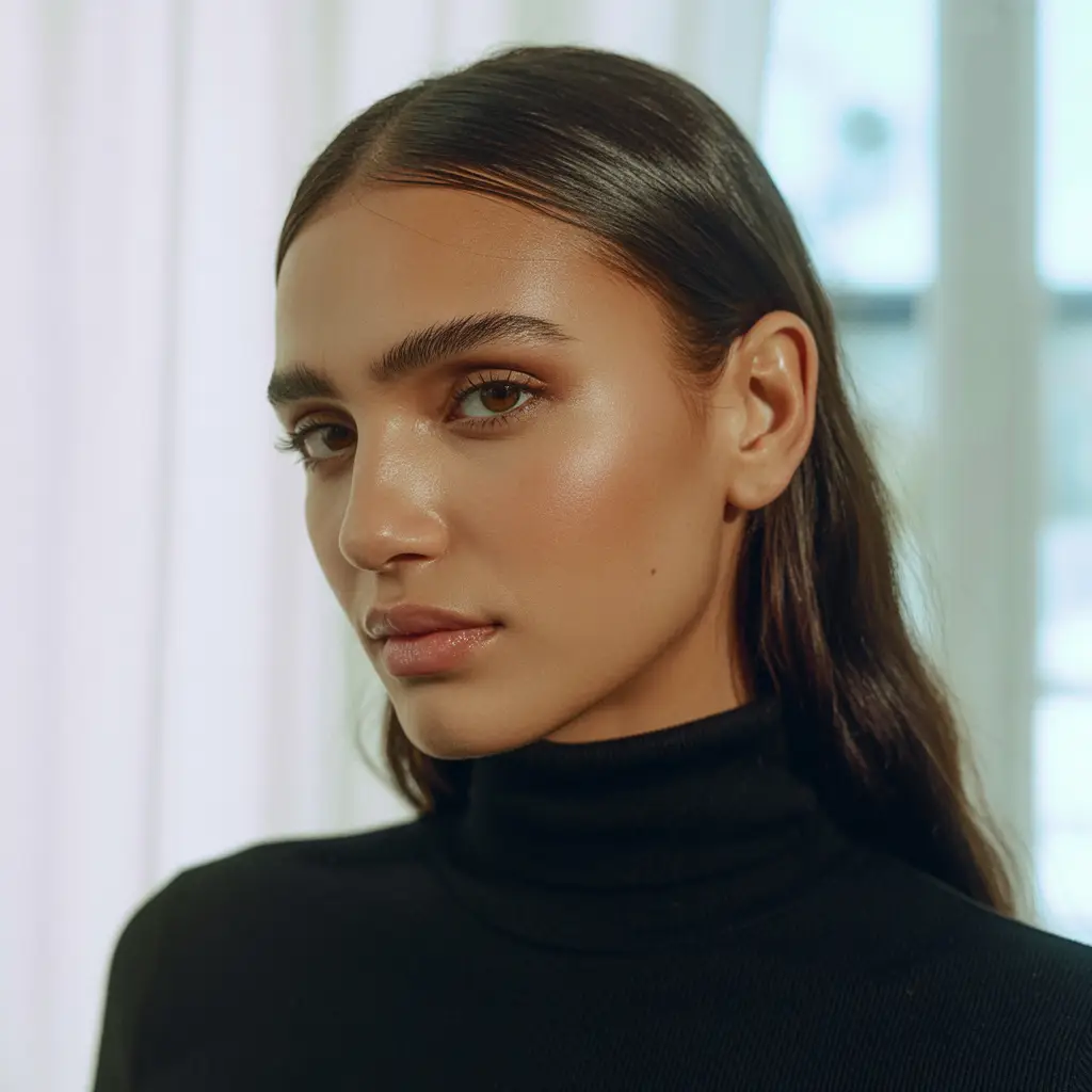 Tucked Hair for Straight Locks