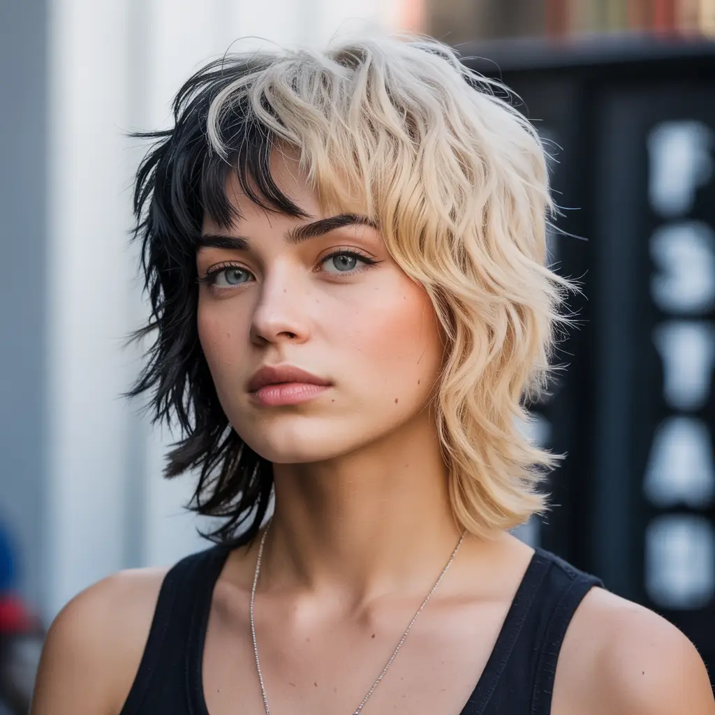 Two-Tone Emo Shag for High Contrast