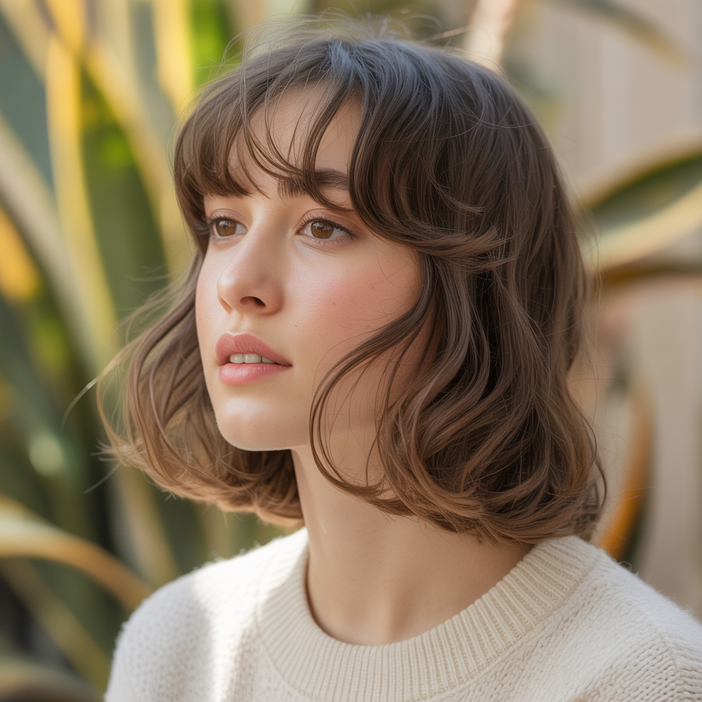Wispy Bangs with a Medium-Length Cut