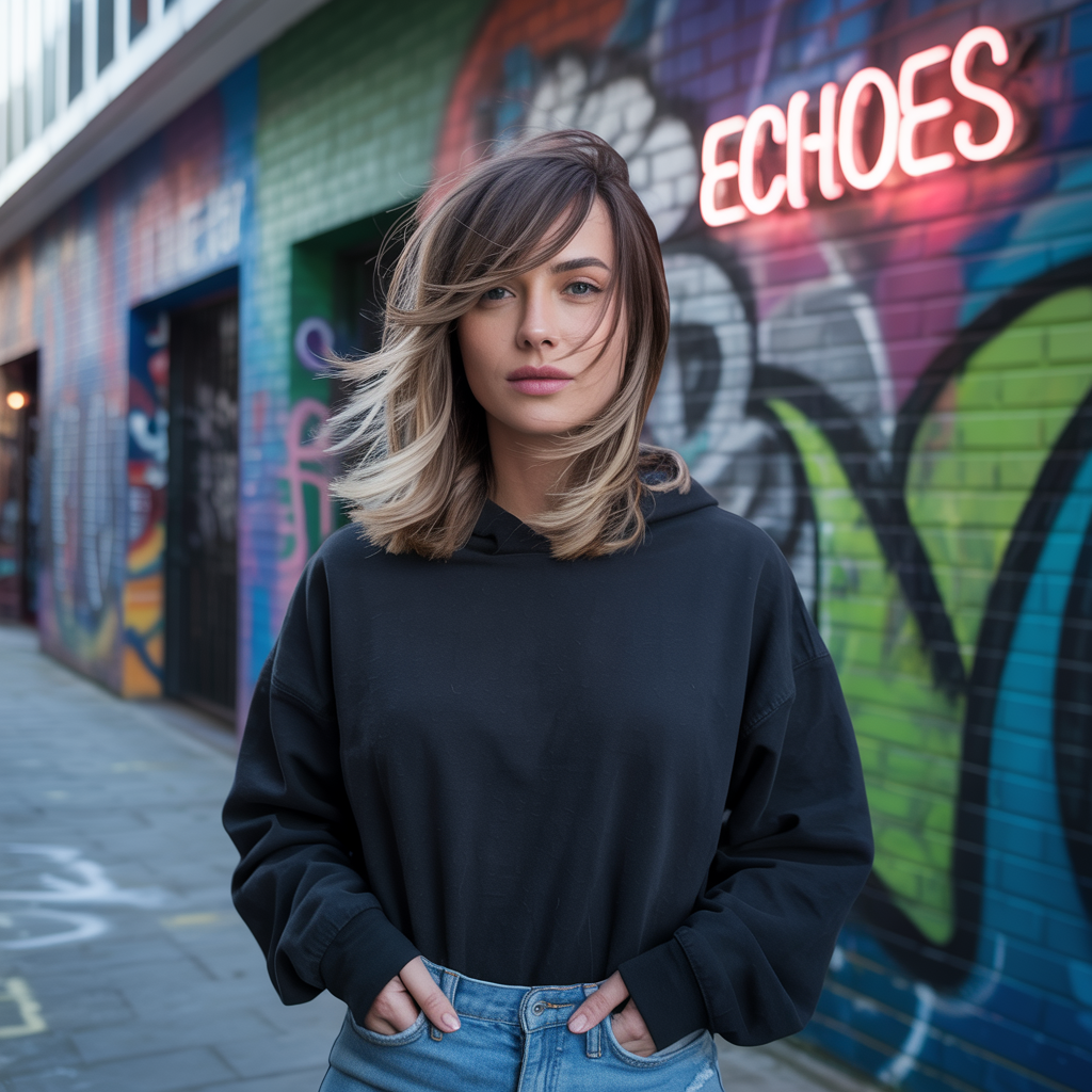 Textured lob (long bob)