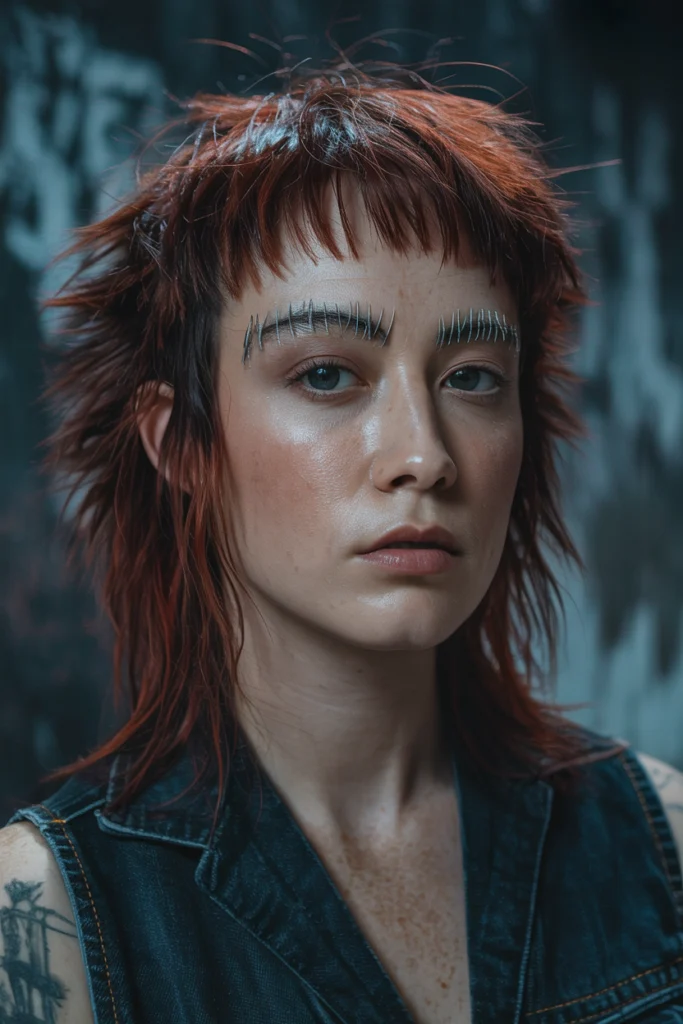 10 Shaggy Wolf Cut with Bangs Ideas for a Trendy 2025 Look 7 a close up artistic portrait of a woman 1S1NDc7HT 2L0w LFh4tw 9QI7IvQ7TVul 5phVmITQ