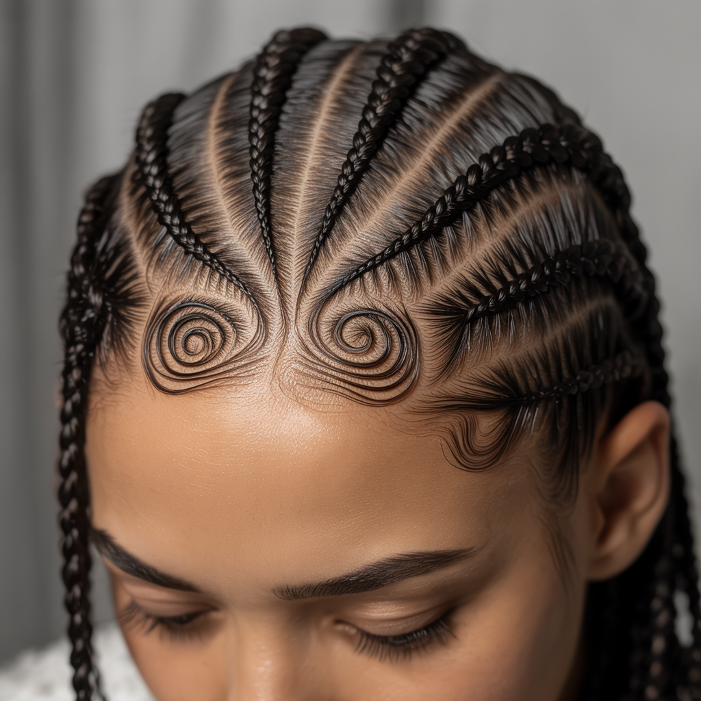 15 Swirl Cornrows Inspiration for a Fresh New Look 13 Intricate Small Swirl Cornrows