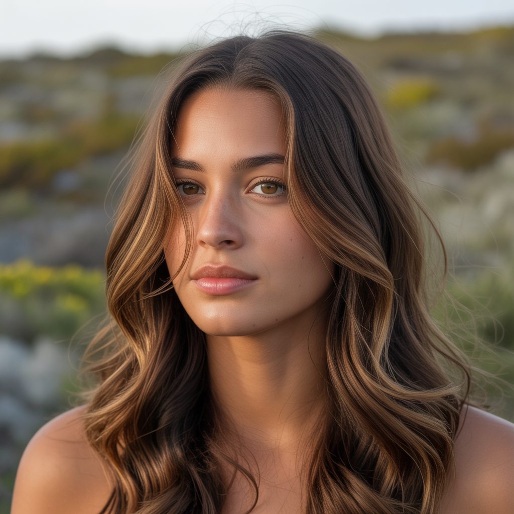 Chocolate California Brunette with Subtle Highlights
