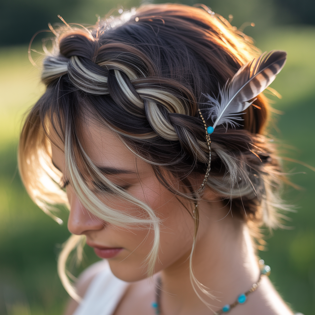 Hidden color with braided reveal