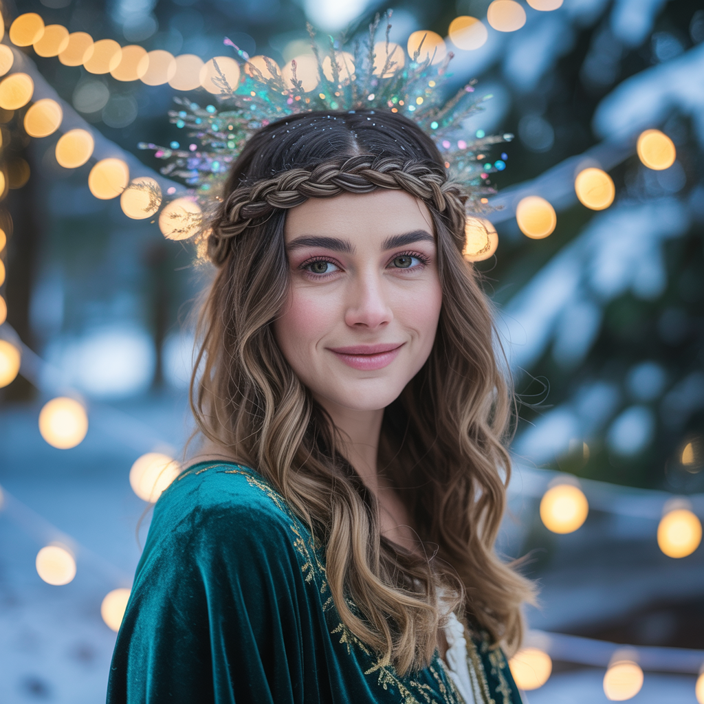 18 Christmas Hairstyles to Shine This Festive Season 5 a dreamy ethereal portrait photograph of a islYN1SgyAbSFszXj99g rcriL