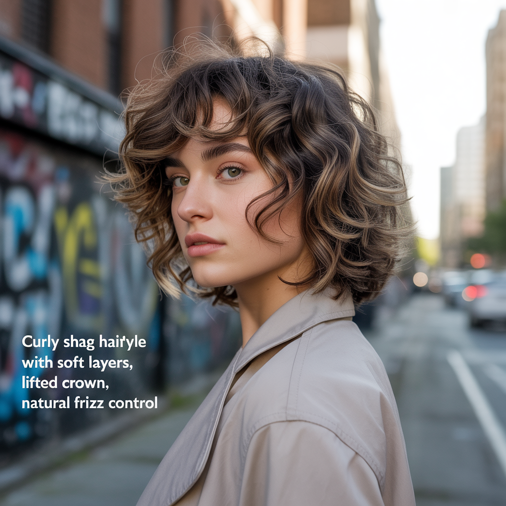 Curly Shag With Gentle Debulking