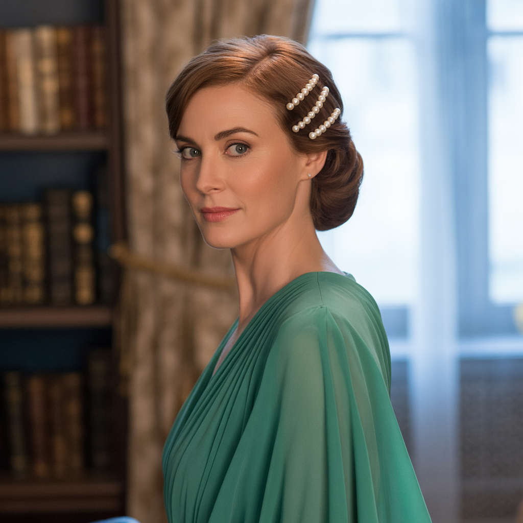 Low Chignon with Face-Framing Tendrils