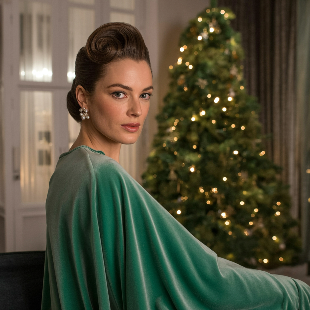 18 Christmas Hairstyles to Shine This Festive Season 6 a glamorous portrait photograph of a
