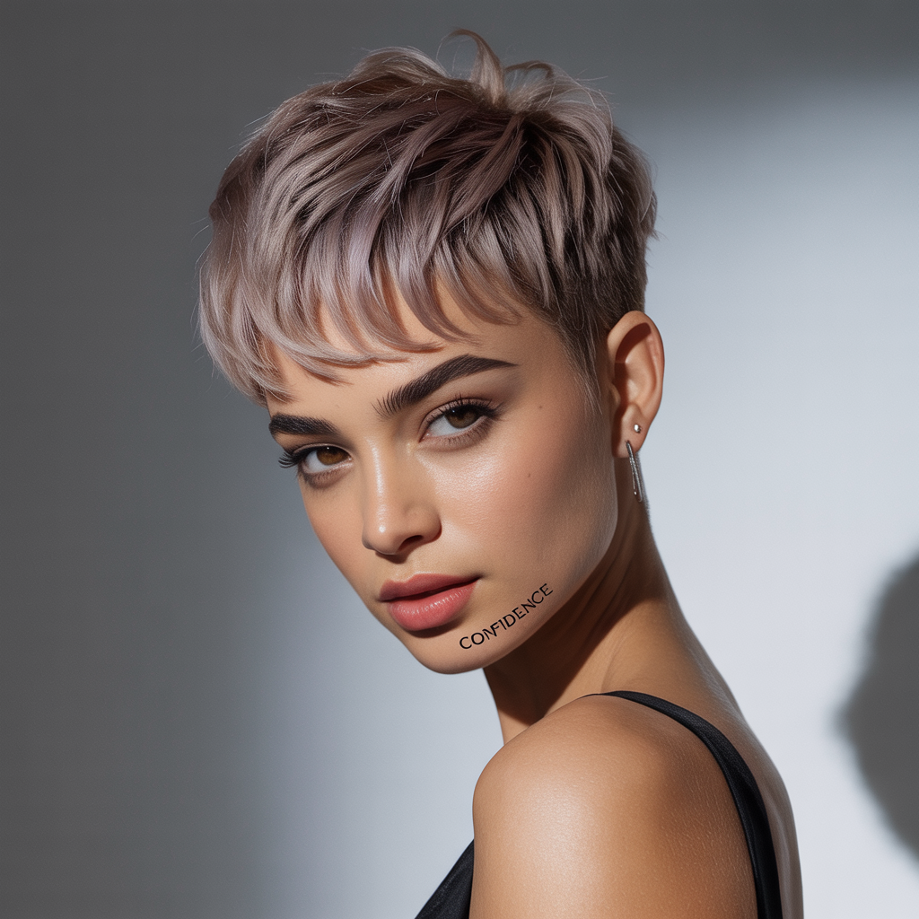 Pixie cut with volume on top