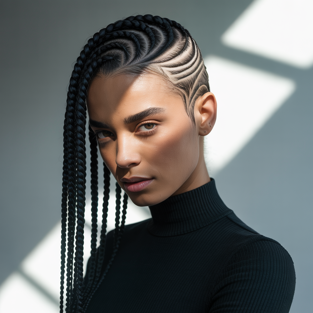 15 Swirl Cornrows Inspiration for a Fresh New Look 11 Swirl Cornrows with Undercut Design