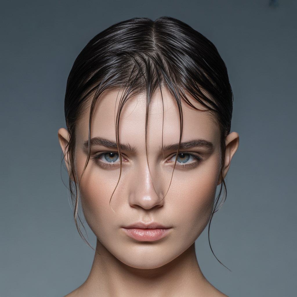 Wet-look hair with piecey fringe