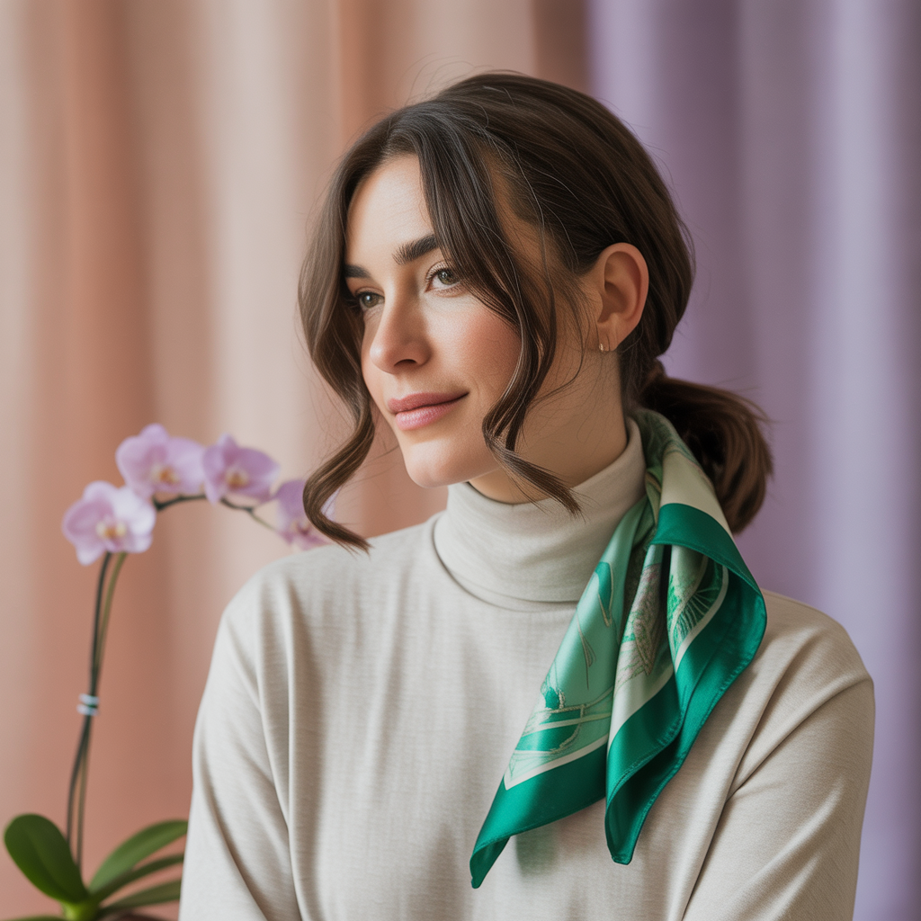 Low Ponytail with Scarf