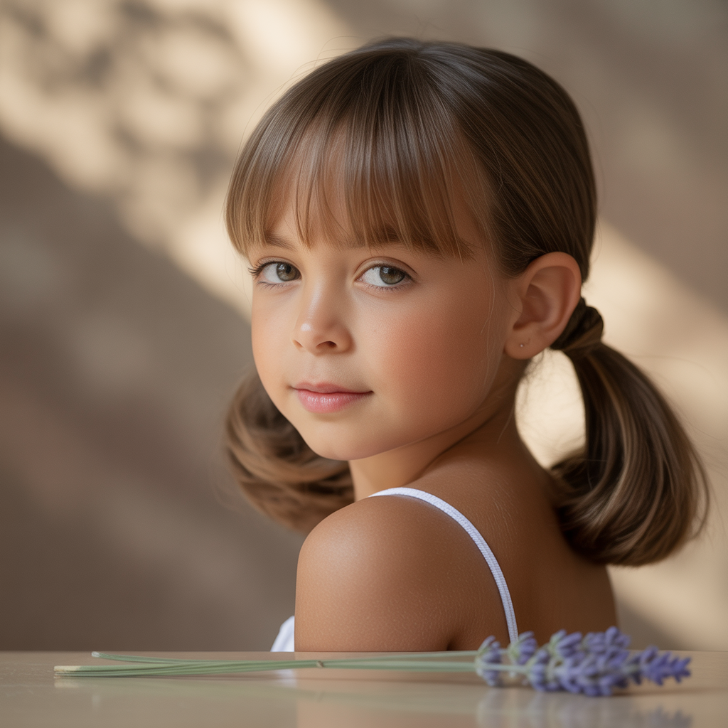 Sleek low ponytail with a wrapped band