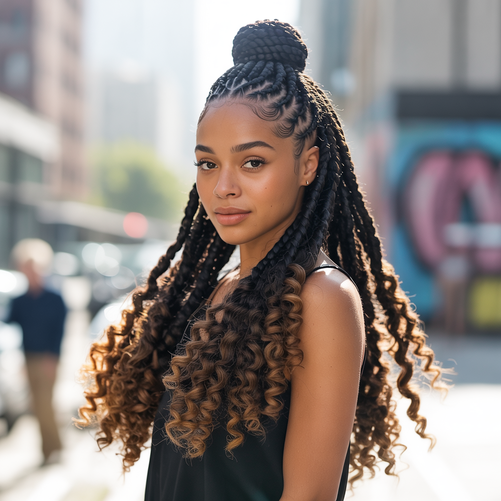 15 Swirl Cornrows Inspiration for a Fresh New Look 6 Half-Up, Half-Down Swirl Cornrows