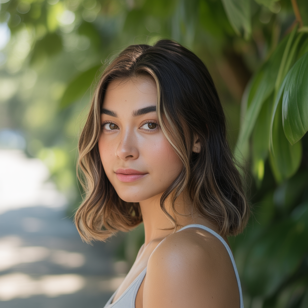 Glossed caramel veil