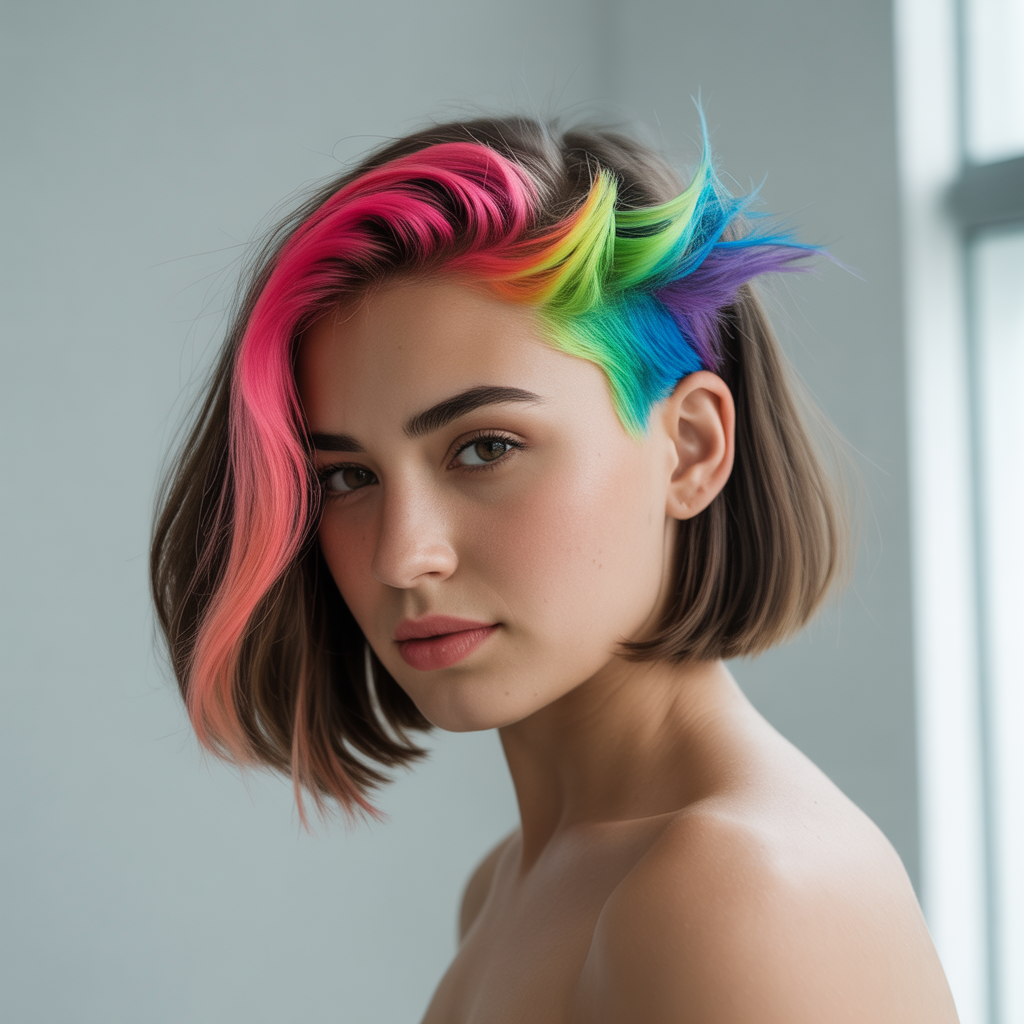 Color-Pop Undercut Bob