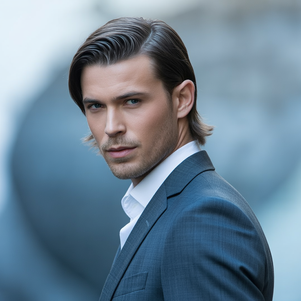 Side-Parted Gentle Mullet