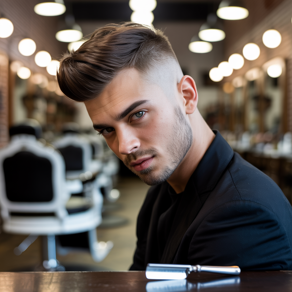 a sharply focused studio portrait