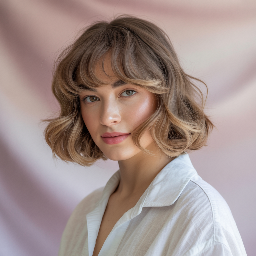 Soft mullet with curtain bangs
