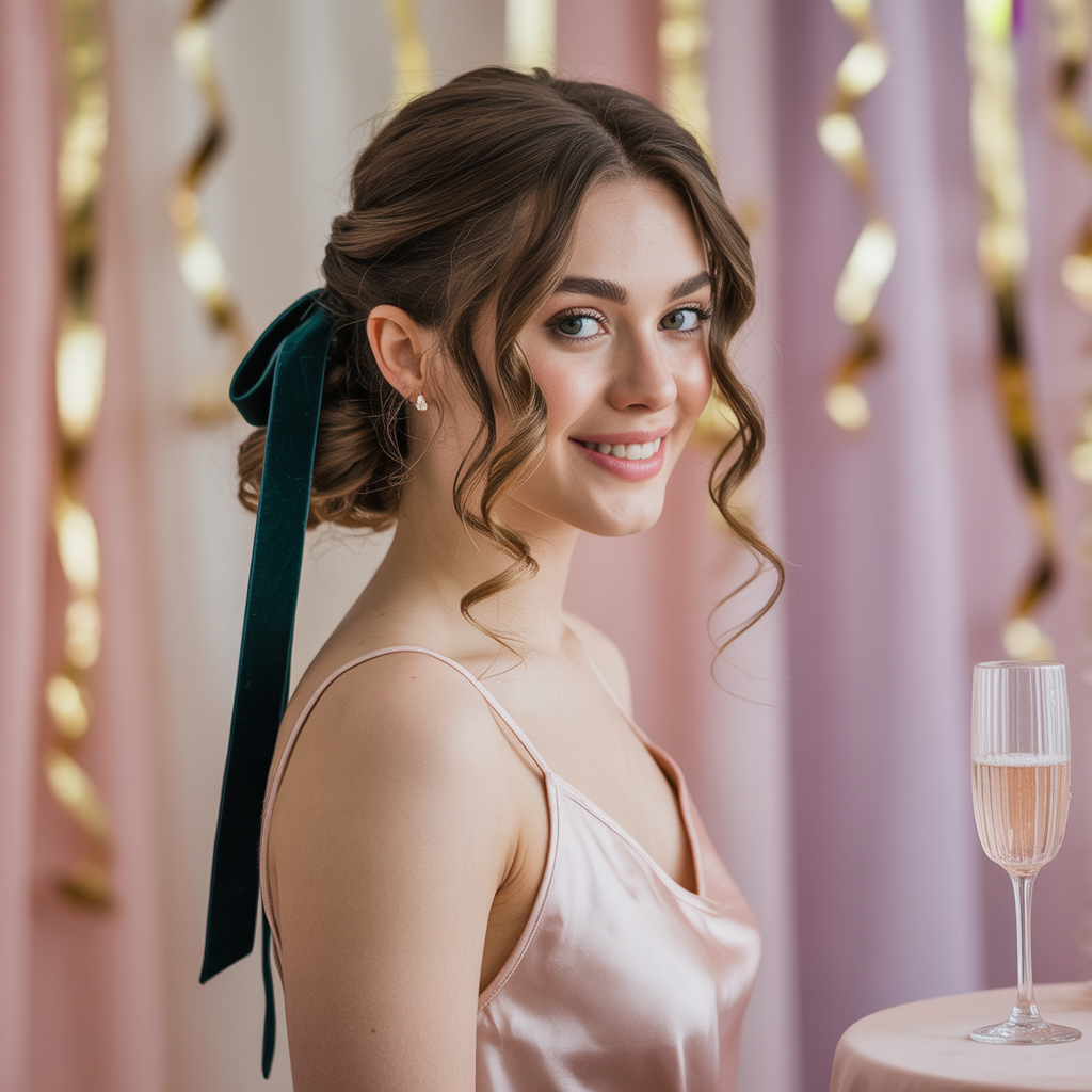 Birthday Hairstyles for Women: Chic Looks for Your Big Day 5 Half-up ribbon lift