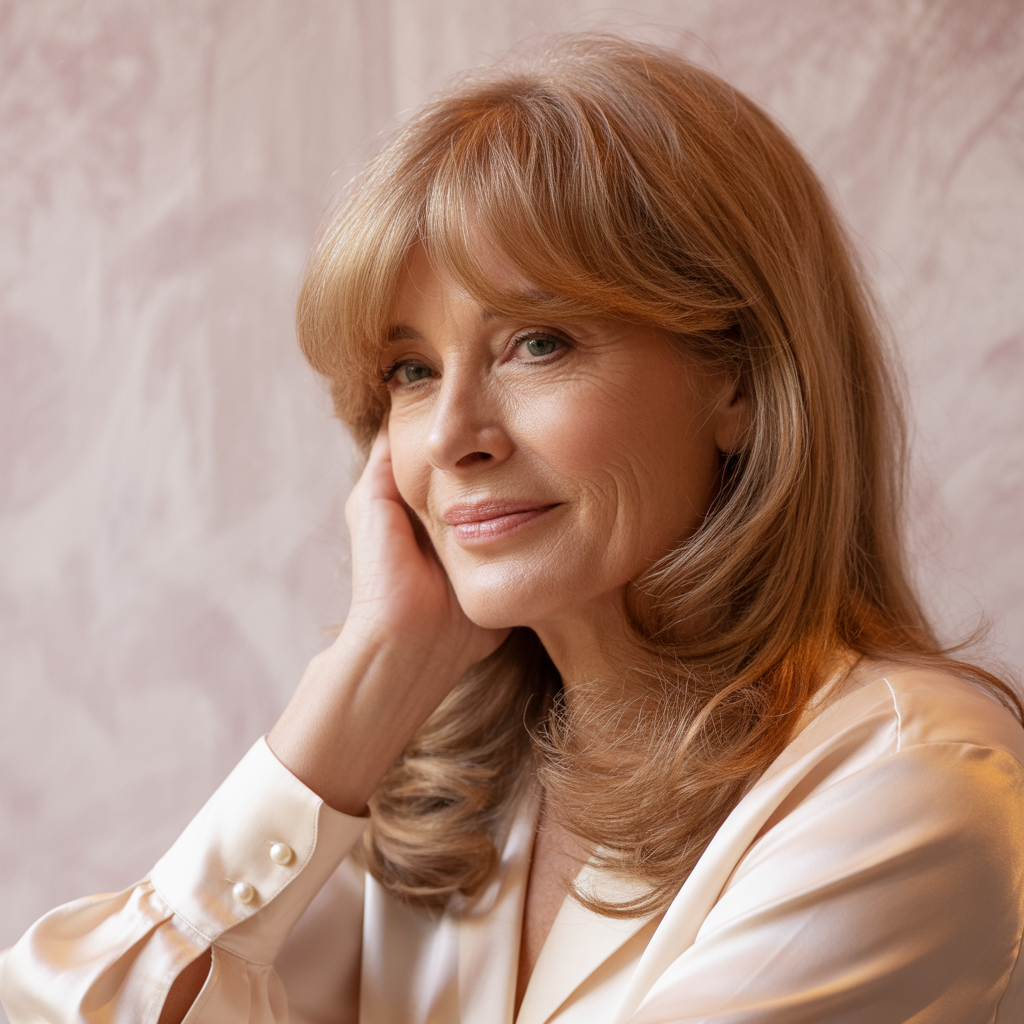 Long layers with soft side bangs