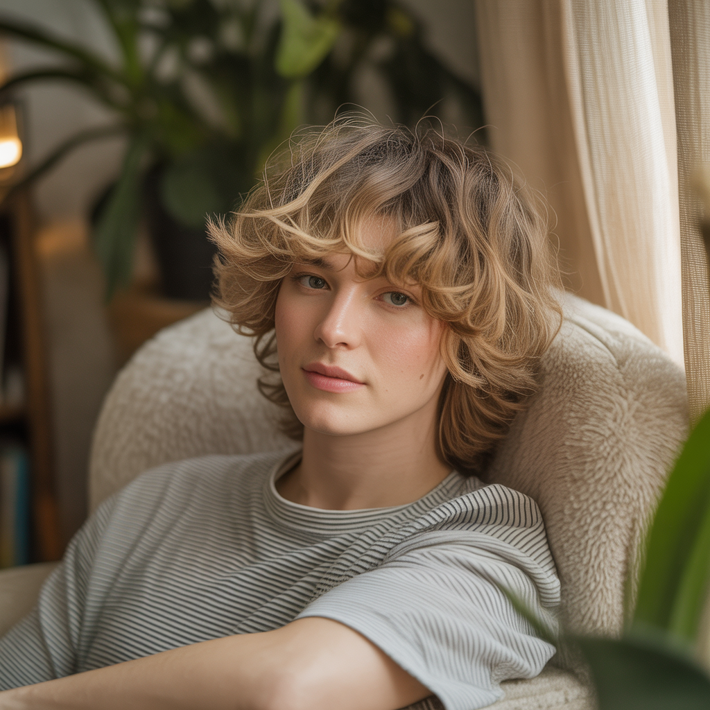 Messy bedhead soft mullet