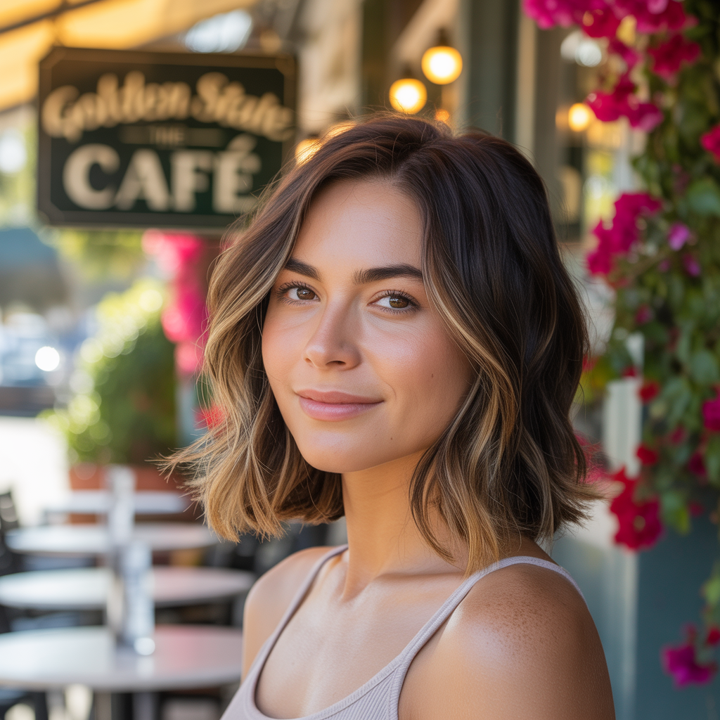 Face-Framing California Brunette Highlights