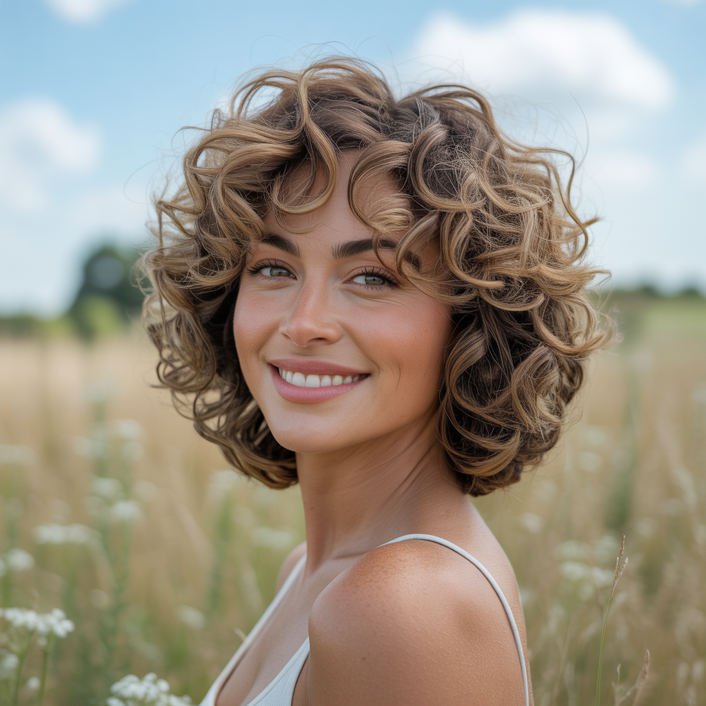 Curly Medium Shag Haircuts