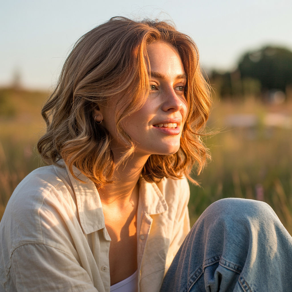 Soft waves with shoulder-length cut