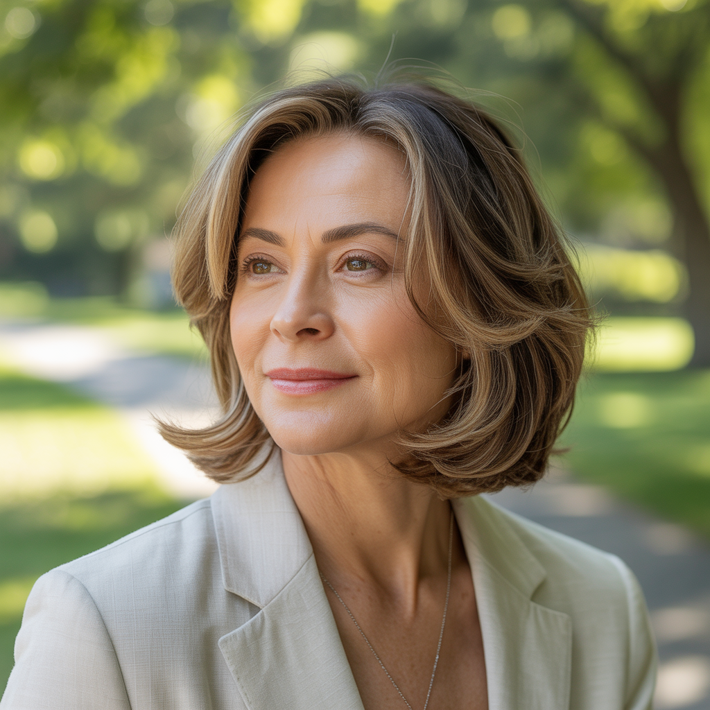 Shoulder-length layered cut