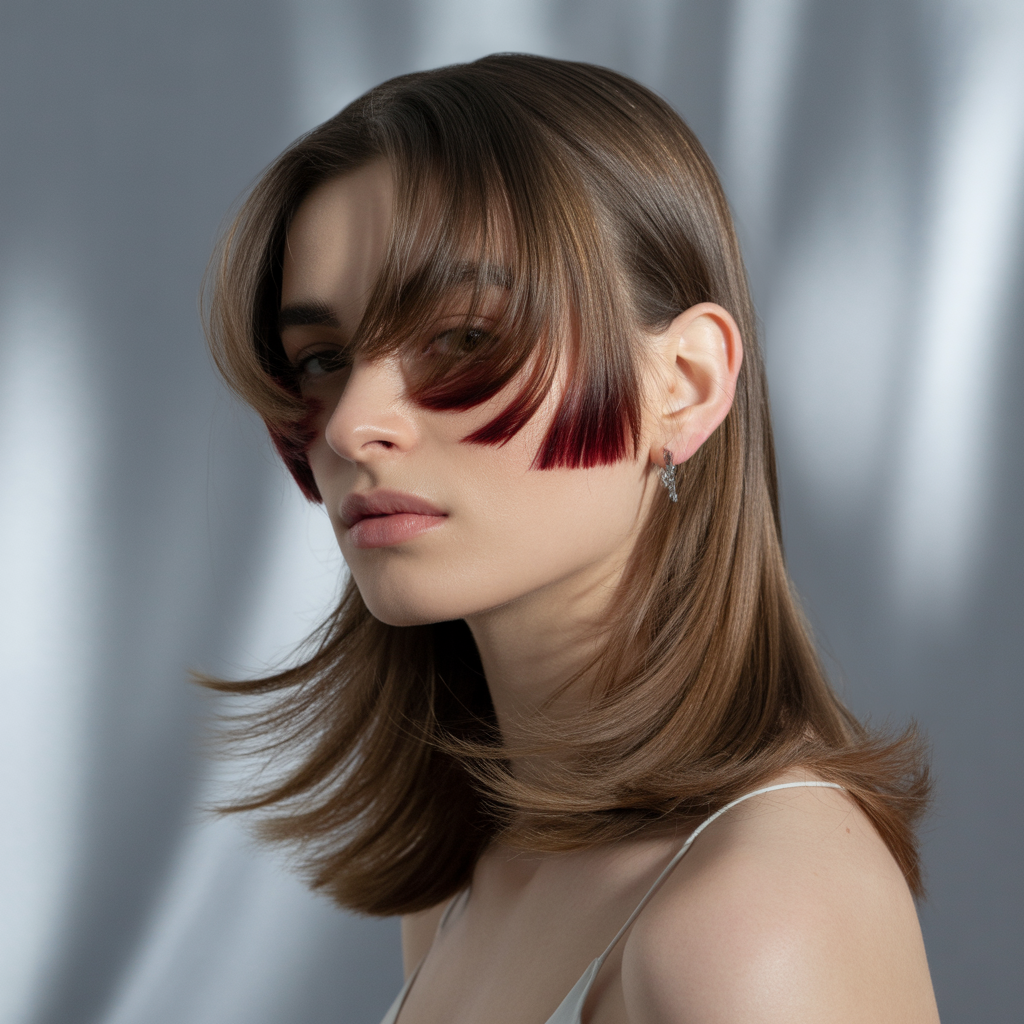 Long layers with face-framing slices