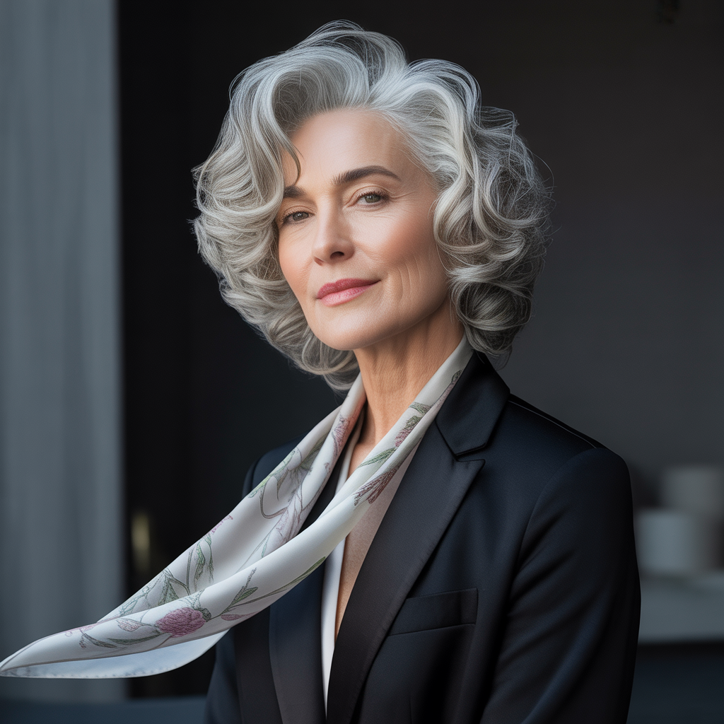 17 Stunning Curly Shag Haircut Guide: Styling Tips and Fresh Looks 13 Grey curls with bright shape